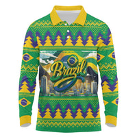 Brazil Christmas Feliz Natal Long Sleeve Polo Shirt - Wonder Print Shop