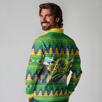 Brazil Christmas Feliz Natal Long Sleeve Polo Shirt - Wonder Print Shop