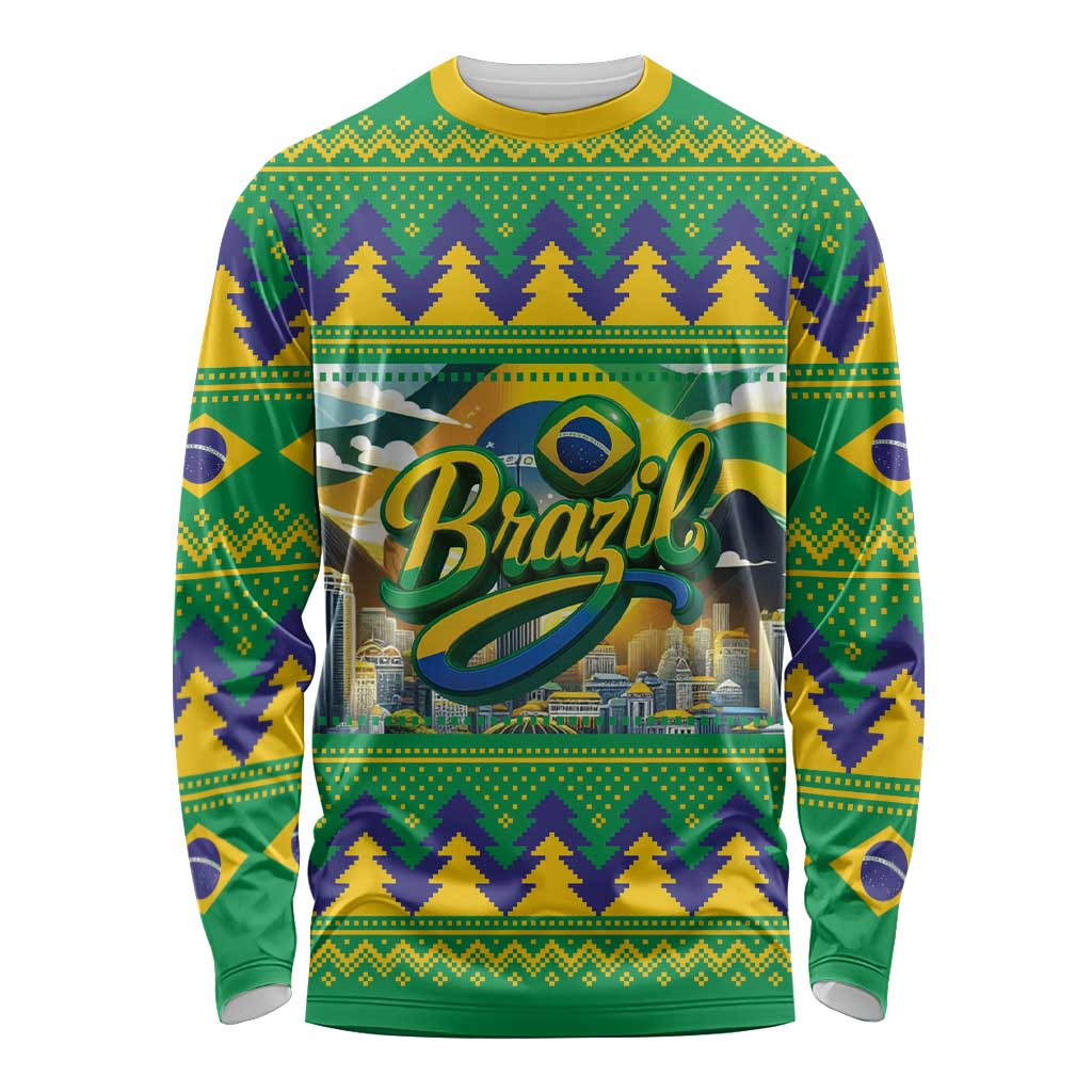 Brazil Christmas Feliz Natal Long Sleeve Shirt - Wonder Print Shop