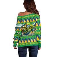Brazil Christmas Feliz Natal Off Shoulder Sweater - Wonder Print Shop