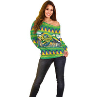 Brazil Christmas Feliz Natal Off Shoulder Sweater - Wonder Print Shop