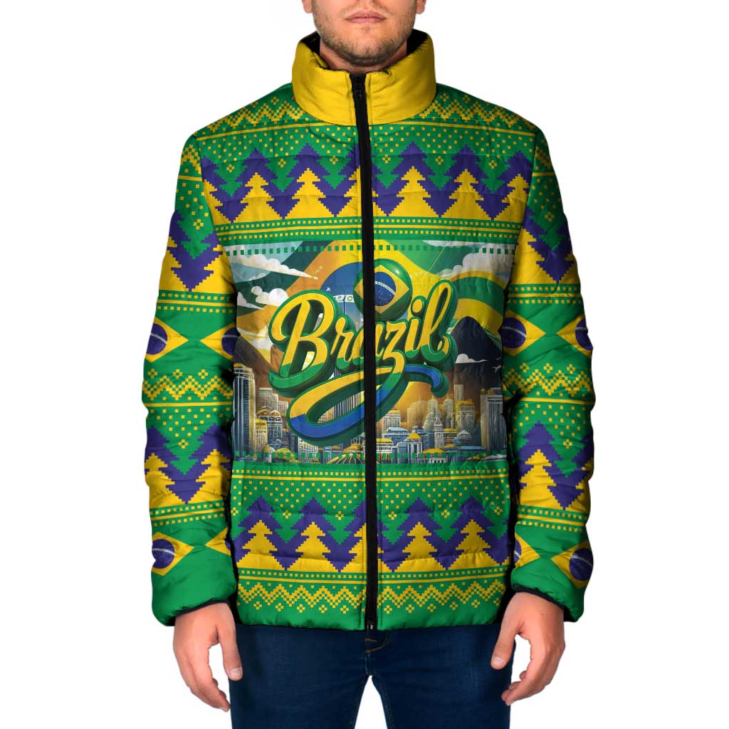 Brazil Christmas Feliz Natal Padded Jacket - Wonder Print Shop