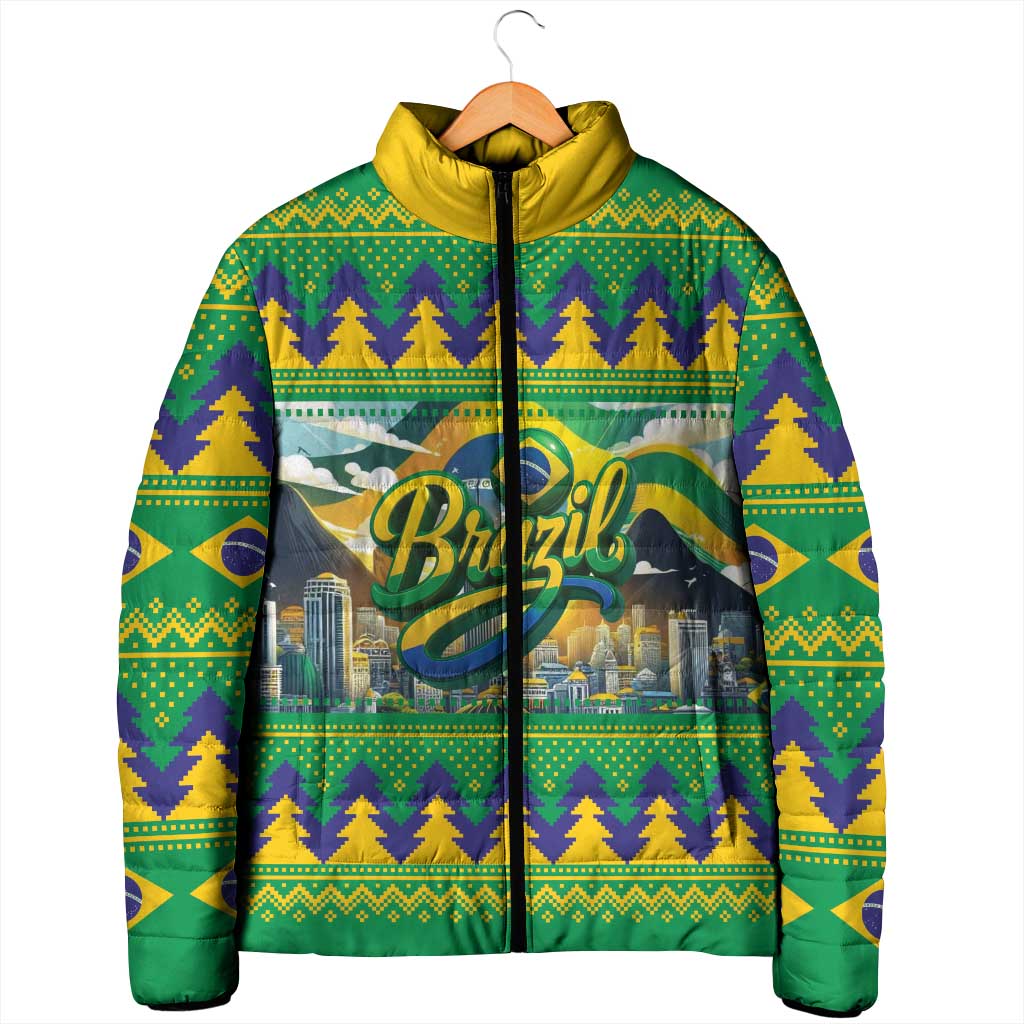 Brazil Christmas Feliz Natal Padded Jacket - Wonder Print Shop