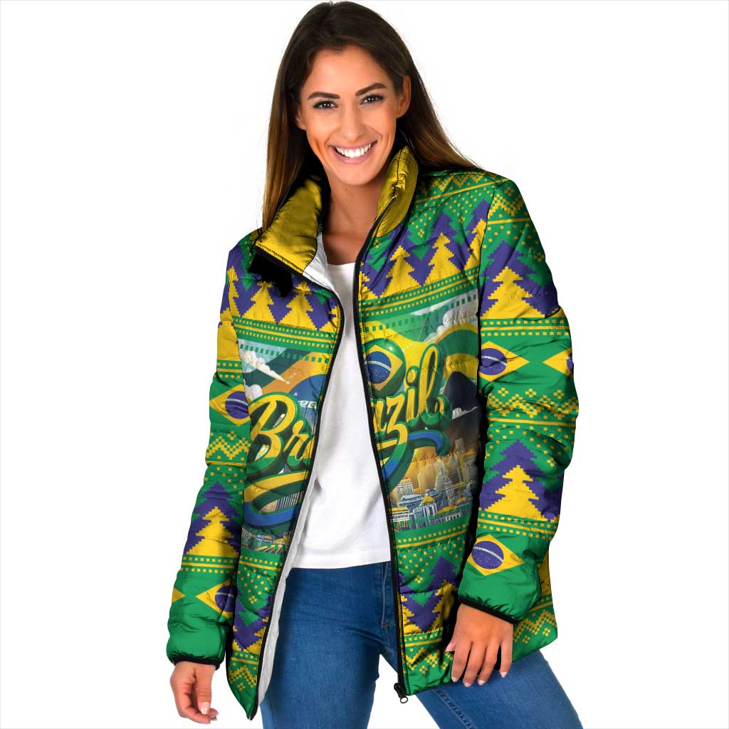 Brazil Christmas Feliz Natal Padded Jacket - Wonder Print Shop