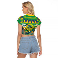 Brazil Christmas Feliz Natal Raglan Cropped T Shirt - Wonder Print Shop