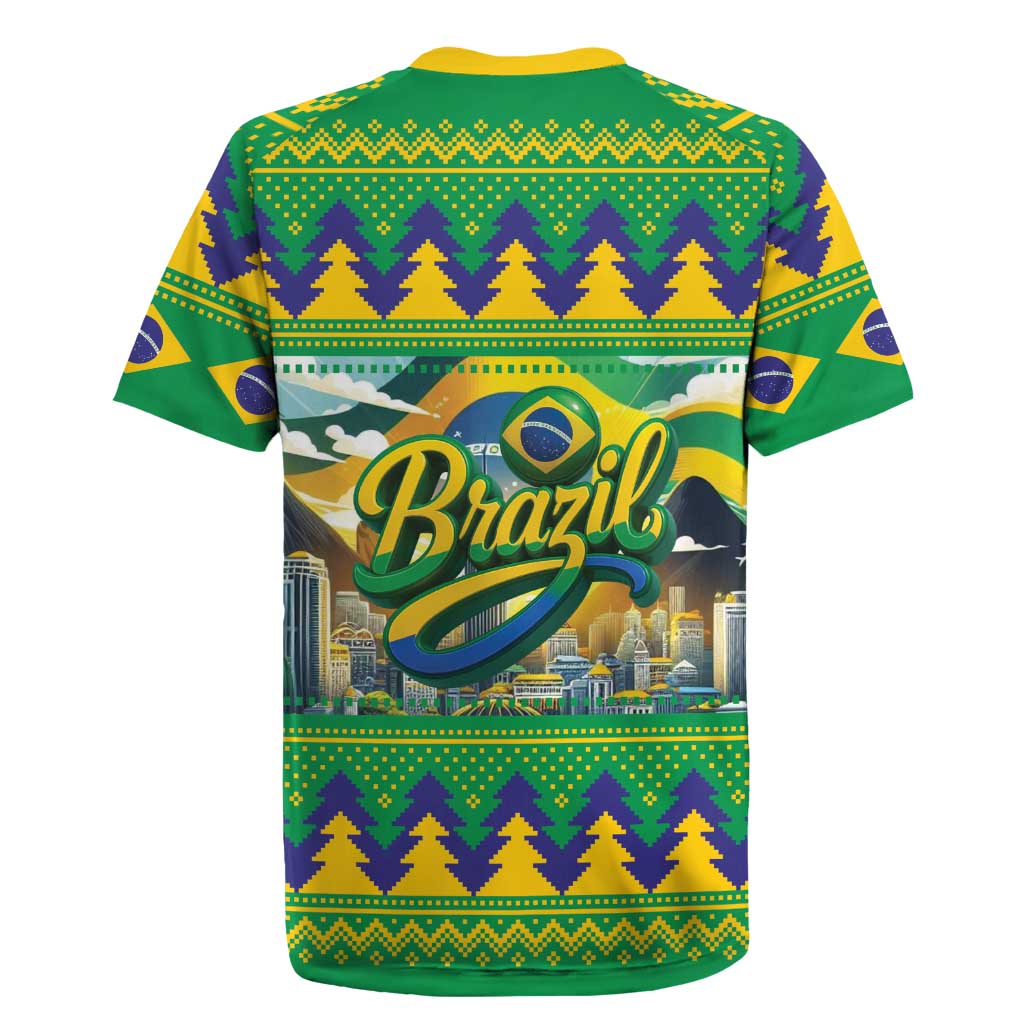 Brazil Christmas Feliz Natal Rugby Jersey - Wonder Print Shop