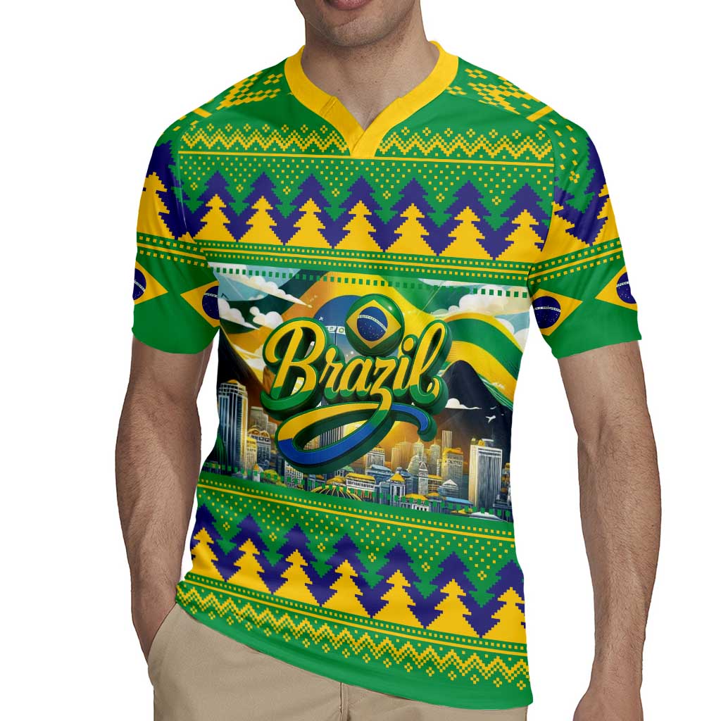 Brazil Christmas Feliz Natal Rugby Jersey - Wonder Print Shop