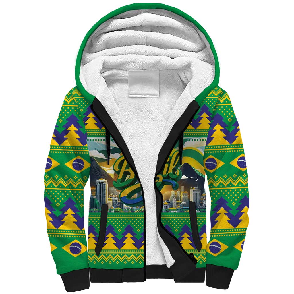 Brazil Christmas Feliz Natal Sherpa Hoodie - Wonder Print Shop