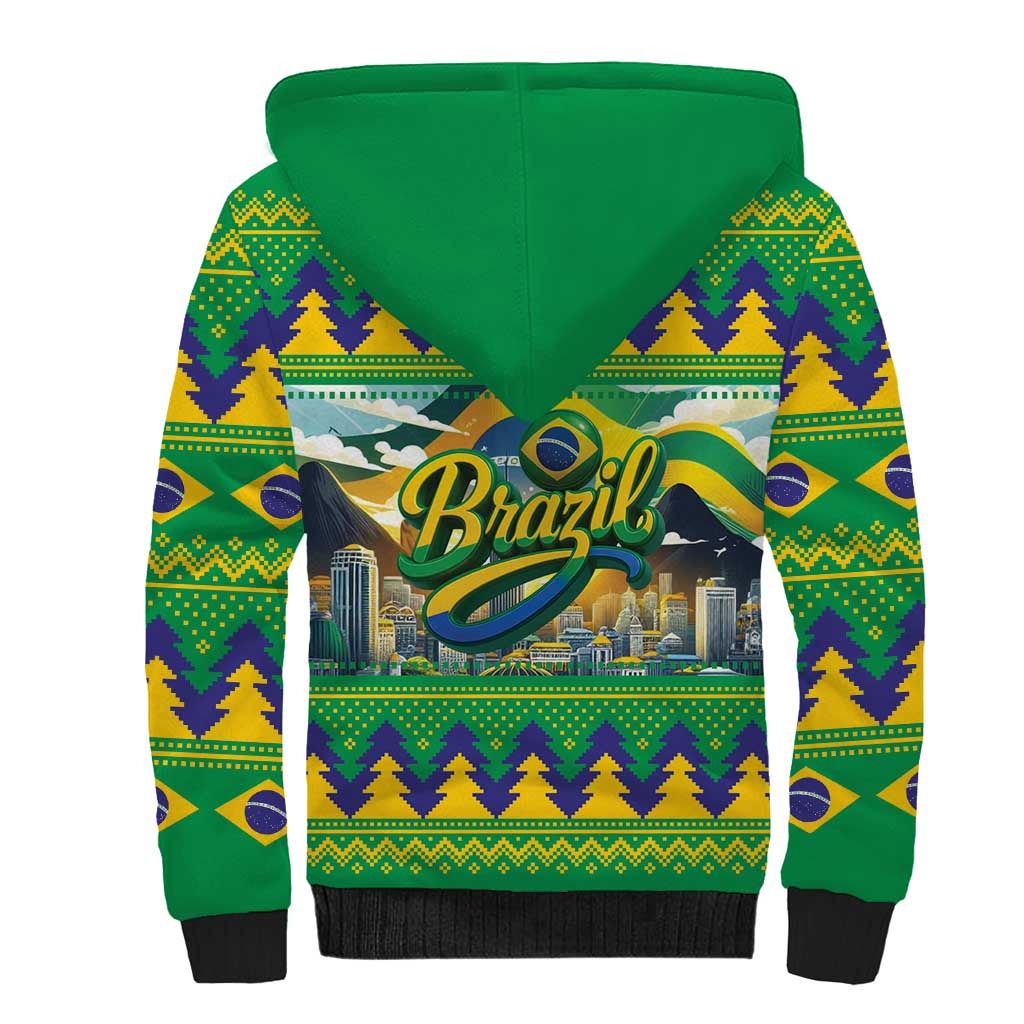 Brazil Christmas Feliz Natal Sherpa Hoodie - Wonder Print Shop