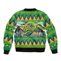 Brazil Christmas Feliz Natal Sleeve Zip Bomber Jacket - Wonder Print Shop