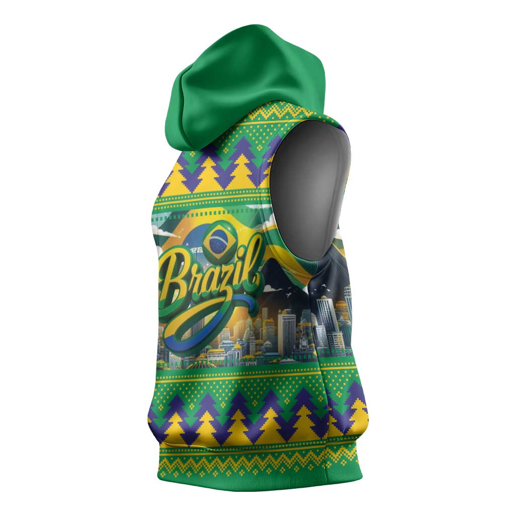 Brazil Christmas Feliz Natal Sleeveless Hoodie - Wonder Print Shop