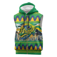 Brazil Christmas Feliz Natal Sleeveless Zip Hoodie - Wonder Print Shop