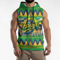 Brazil Christmas Feliz Natal Sleeveless Zip Hoodie - Wonder Print Shop