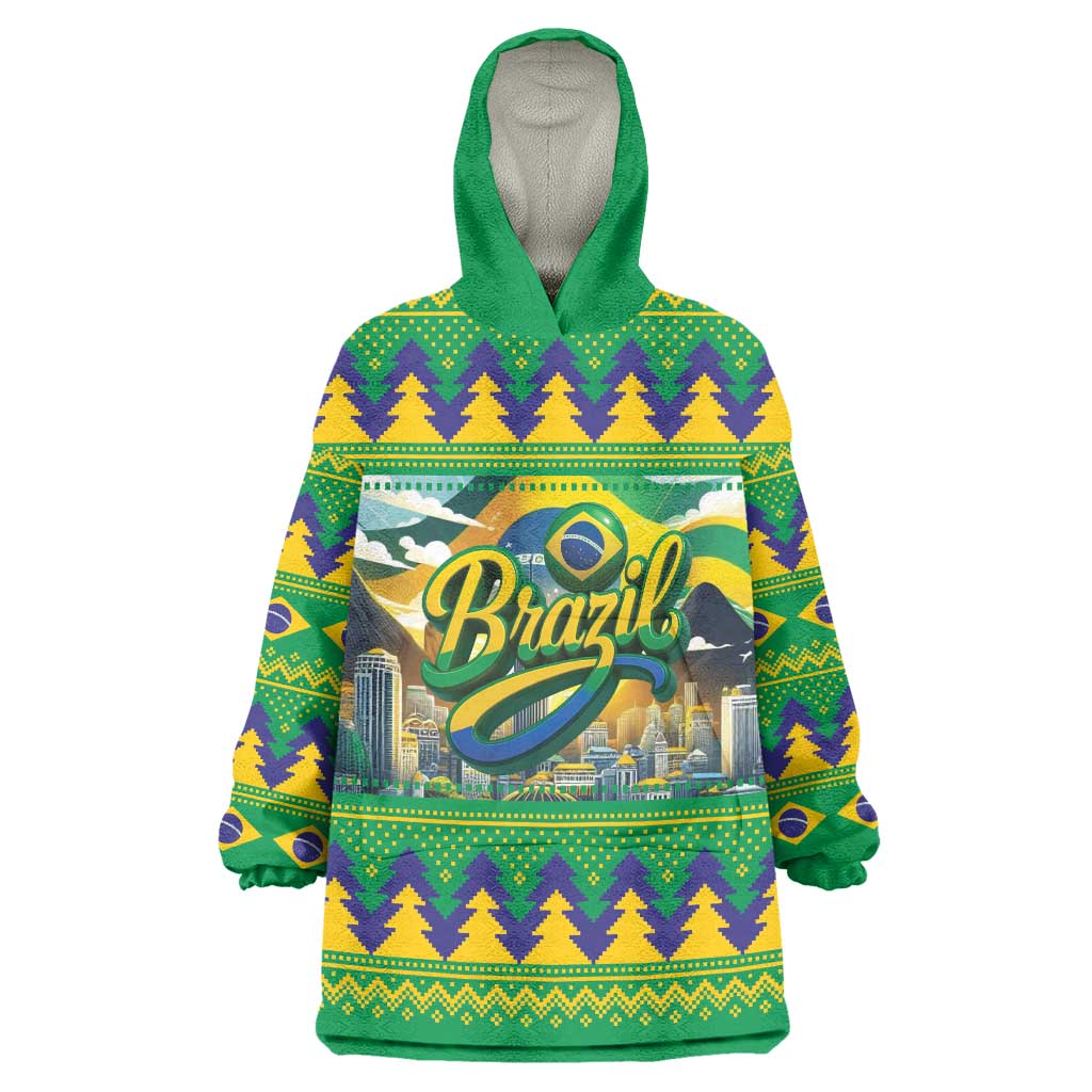 Brazil Christmas Feliz Natal Wearable Blanket Hoodie - Wonder Print Shop