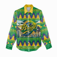 Brazil Christmas Feliz Natal Women Casual Shirt - Wonder Print Shop