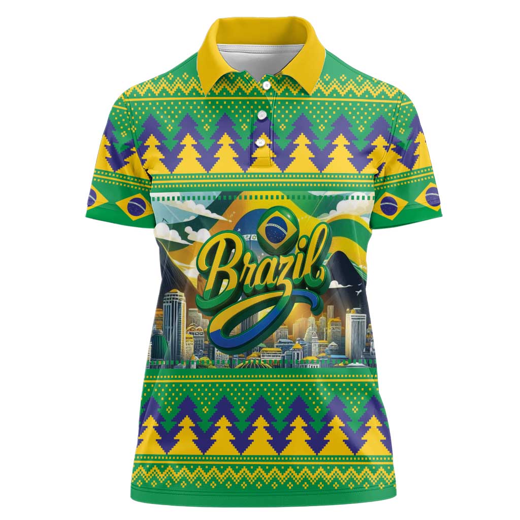 Brazil Christmas Feliz Natal Women Polo Shirt - Wonder Print Shop