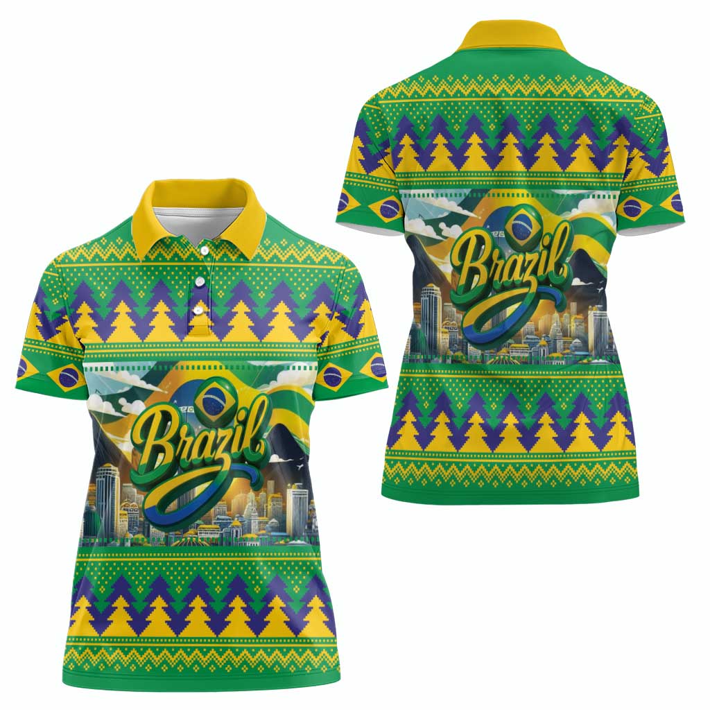 Brazil Christmas Feliz Natal Women Polo Shirt - Wonder Print Shop
