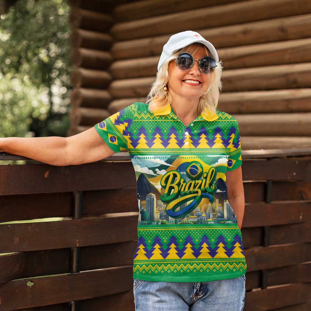 Brazil Christmas Feliz Natal Women Polo Shirt - Wonder Print Shop