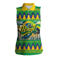 Brazil Christmas Feliz Natal Women Sleeveless Polo Shirt - Wonder Print Shop