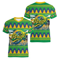 Brazil Christmas Feliz Natal Women V-Neck T-Shirt - Wonder Print Shop