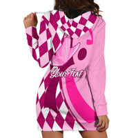 Personalised Think Pink Hoodie Dress Golf Argyle Pattern Breast Cancer Awareness - Wonder Print Shop