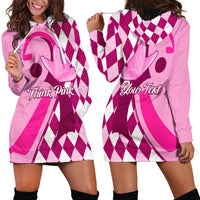 Personalised Think Pink Hoodie Dress Golf Argyle Pattern Breast Cancer Awareness - Wonder Print Shop
