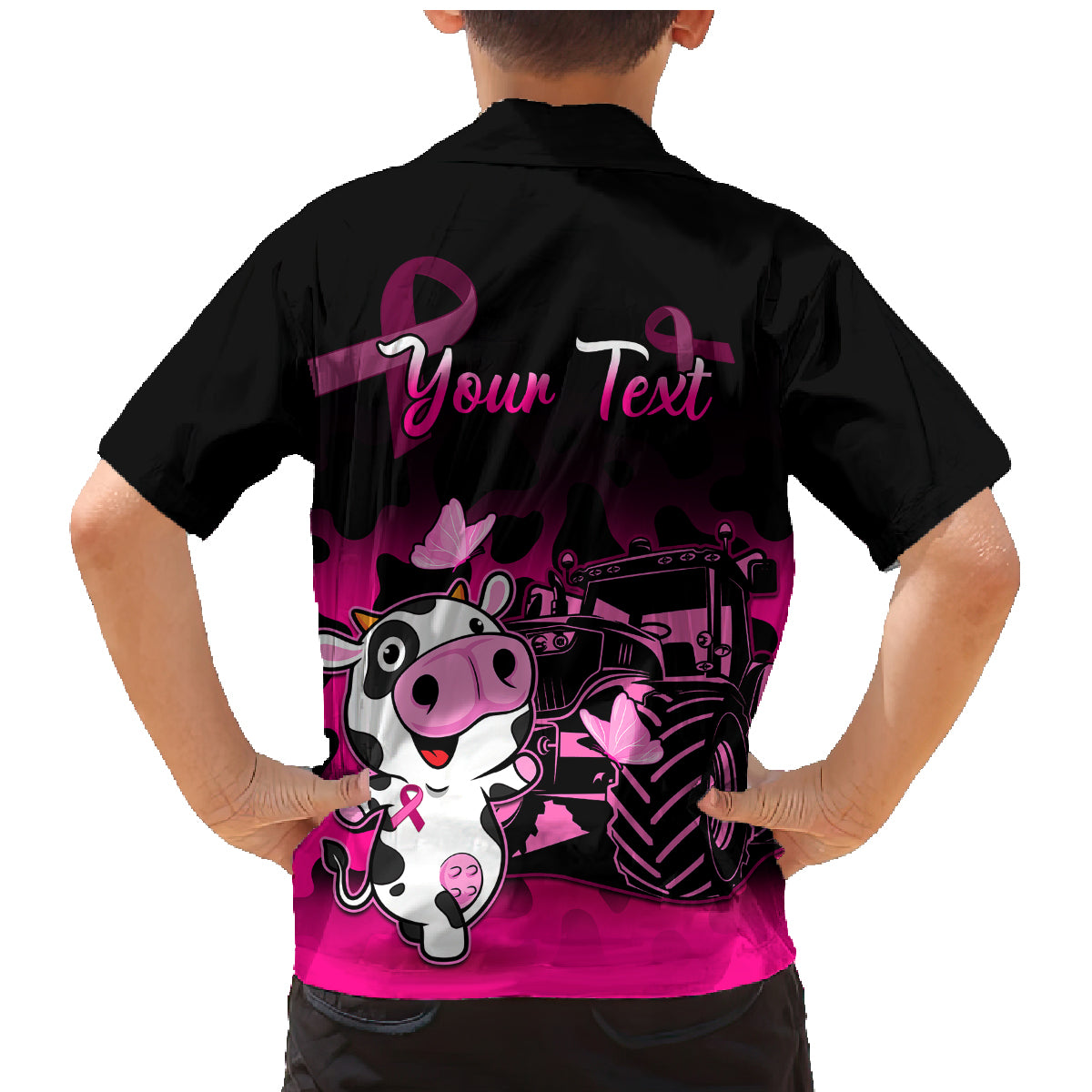 Personalised Save The Udders Family Matching Mermaid Dress and Hawaiian Shirt Farmer Day Breast Cancer Awareness - Wonder Print Shop