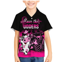 Personalised Save The Udders Family Matching Mermaid Dress and Hawaiian Shirt Farmer Day Breast Cancer Awareness - Wonder Print Shop