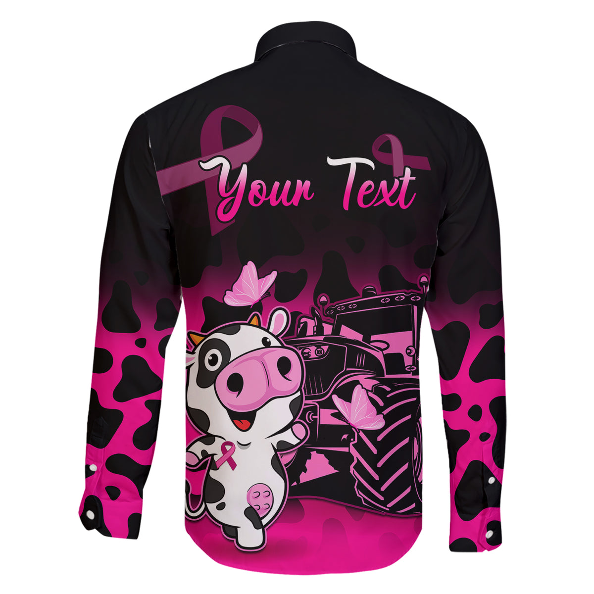 Personalised Save The Udders Family Matching Short Sleeve Bodycon Dress and Hawaiian Shirt Farmer Day Breast Cancer Awareness - Wonder Print Shop