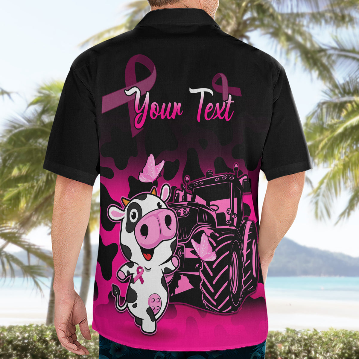 Personalised Save The Udders Hawaiian Shirt Farmer Day Breast Cancer Awareness - Wonder Print Shop