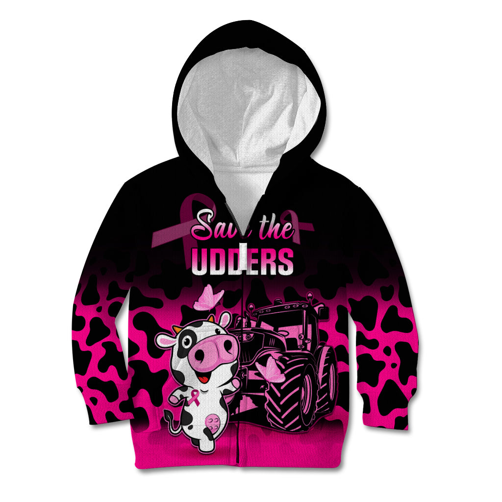 Personalised Save The Udders Kid Hoodie Farmer Day Breast Cancer Awareness - Wonder Print Shop