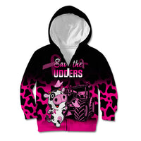 Personalised Save The Udders Kid Hoodie Farmer Day Breast Cancer Awareness - Wonder Print Shop