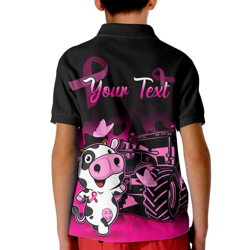 Personalised Save The Udders Kid Polo Shirt Farmer Day Breast Cancer Awareness - Wonder Print Shop