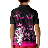 Personalised Save The Udders Kid Polo Shirt Farmer Day Breast Cancer Awareness - Wonder Print Shop