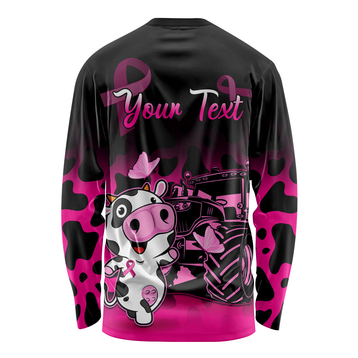 Personalised Save The Udders Long Sleeve Shirt Farmer Day Breast Cancer Awareness - Wonder Print Shop