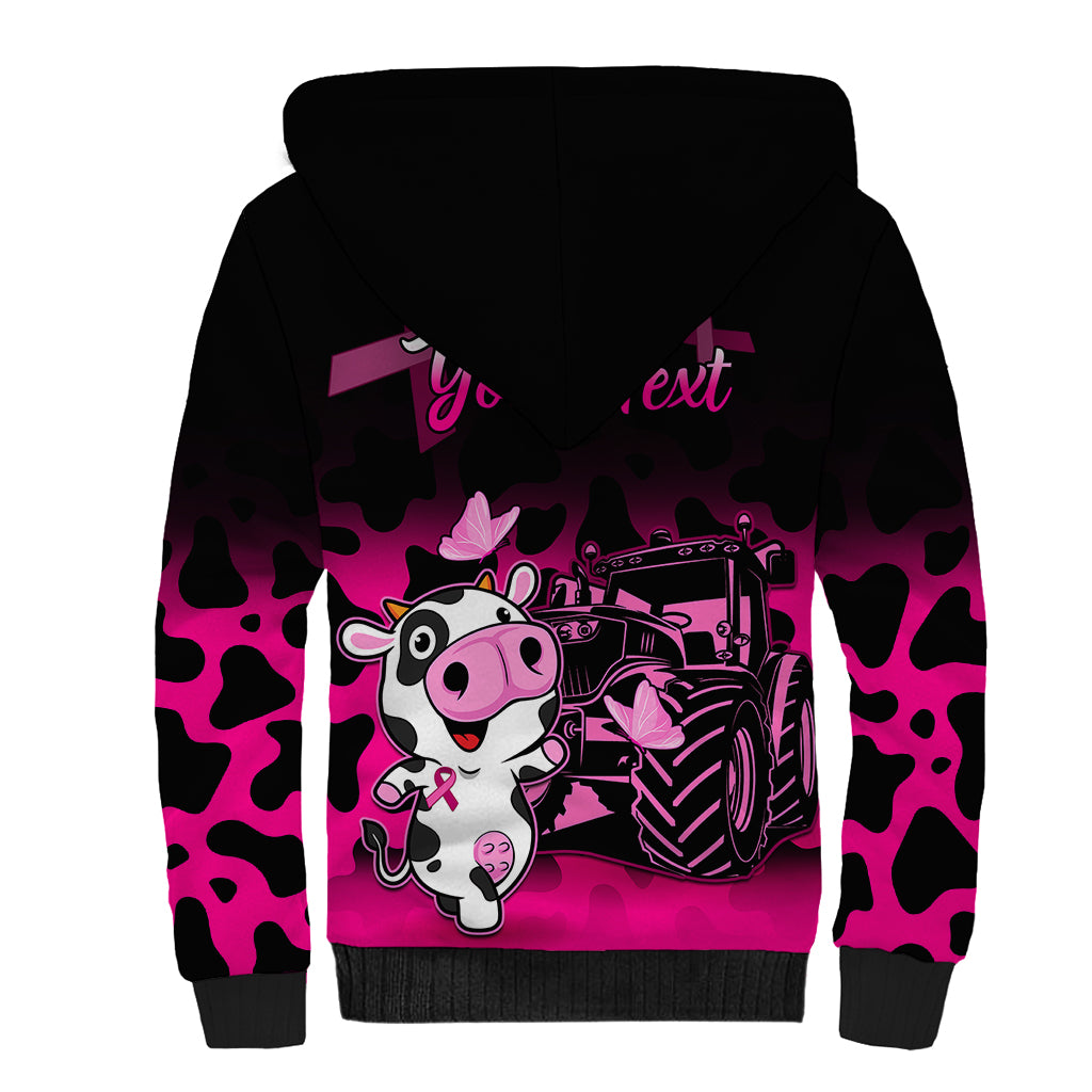 Personalised Save The Udders Sherpa Hoodie Farmer Day Breast Cancer Awareness - Wonder Print Shop