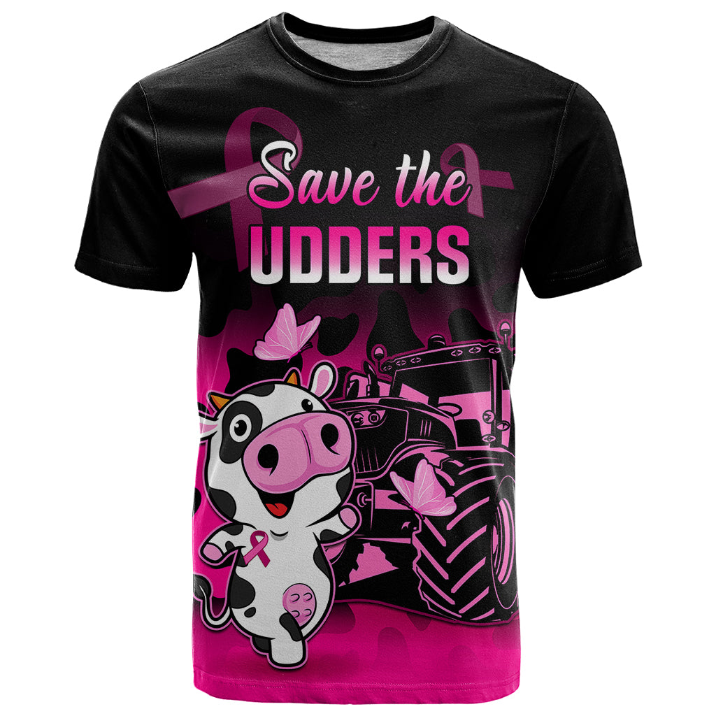 Personalised Save The Udders T Shirt Farmer Day Breast Cancer Awareness - Wonder Print Shop