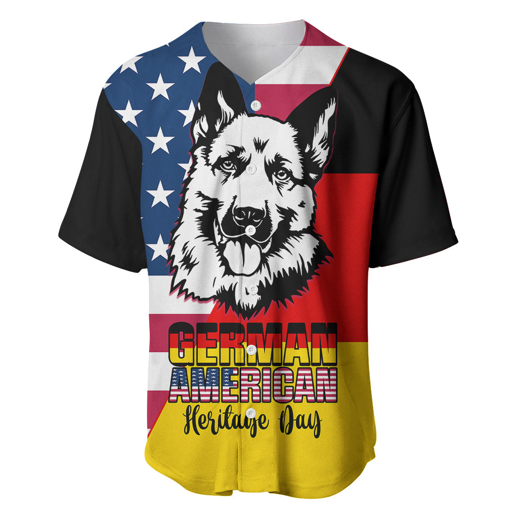 Personalised German American Heritage Day Baseball Jersey German Shepherd Dog - Wonder Print Shop