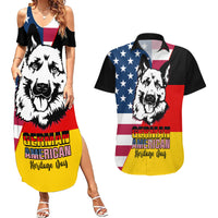 Personalised German American Heritage Day Couples Matching Summer Maxi Dress and Hawaiian Shirt German Shepherd Dog - Wonder Print Shop