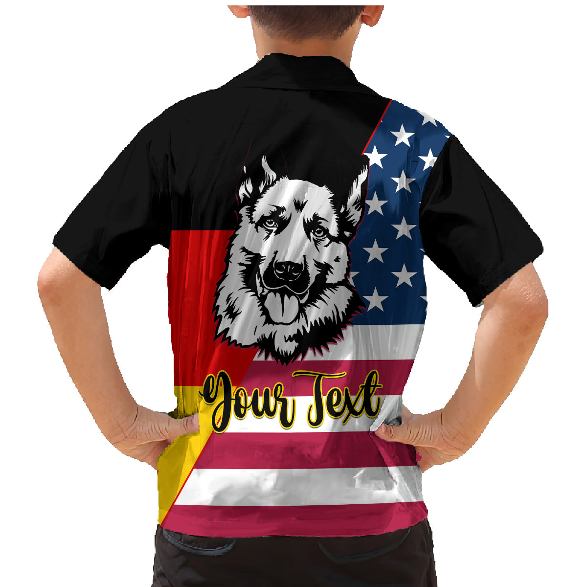 Personalised German American Heritage Day Family Matching Mermaid Dress and Hawaiian Shirt German Shepherd Dog - Wonder Print Shop