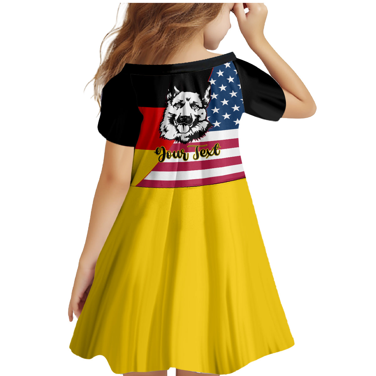 Personalised German American Heritage Day Family Matching Mermaid Dress and Hawaiian Shirt German Shepherd Dog - Wonder Print Shop