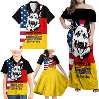 Personalised German American Heritage Day Family Matching Off Shoulder Maxi Dress and Hawaiian Shirt German Shepherd Dog - Wonder Print Shop