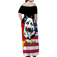 Personalised German American Heritage Day Family Matching Off Shoulder Maxi Dress and Hawaiian Shirt German Shepherd Dog - Wonder Print Shop