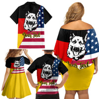 Personalised German American Heritage Day Family Matching Off Shoulder Short Dress and Hawaiian Shirt German Shepherd Dog - Wonder Print Shop