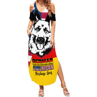 Personalised German American Heritage Day Family Matching Summer Maxi Dress and Hawaiian Shirt German Shepherd Dog - Wonder Print Shop