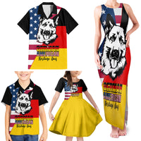 Personalised German American Heritage Day Family Matching Tank Maxi Dress and Hawaiian Shirt German Shepherd Dog - Wonder Print Shop
