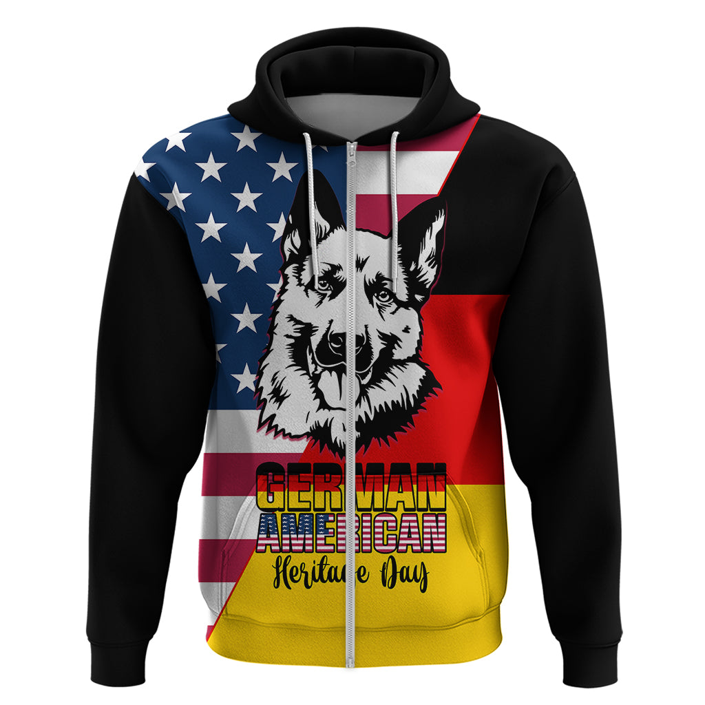 Personalised German American Heritage Day Hoodie German Shepherd Dog - Wonder Print Shop