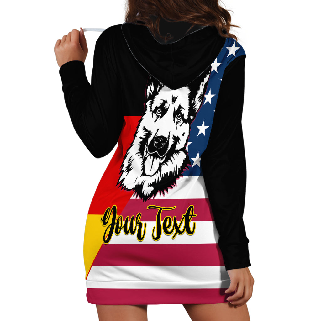 Personalised German American Heritage Day Hoodie Dress German Shepherd Dog - Wonder Print Shop