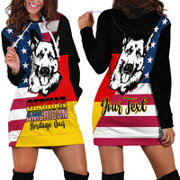 Personalised German American Heritage Day Hoodie Dress German Shepherd Dog - Wonder Print Shop