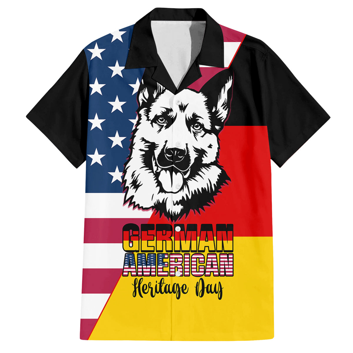 Personalised German American Heritage Day Kid Hawaiian Shirt German Shepherd Dog - Wonder Print Shop